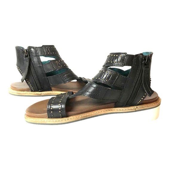 Roan By Bed/Stü Carlita Black Leather Ankle Strap Sandals Womens 6/36 - Picture 7 of 9